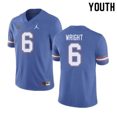 Youth Florida Gators #6 Nay'Quan Wright NCAA Jordan Brand Blue Authentic Stitched College Football Jersey OJM6862JC